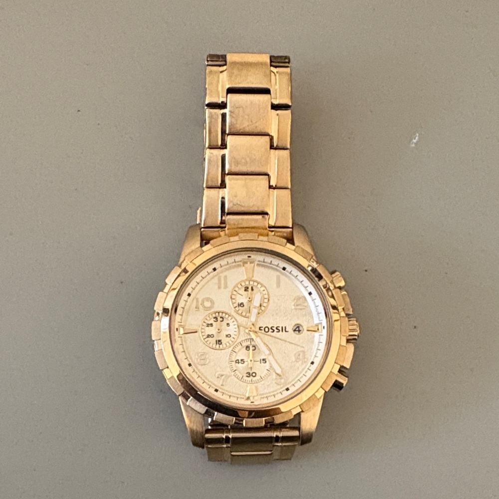 Fossil Gold-Tone Chronograph Watch